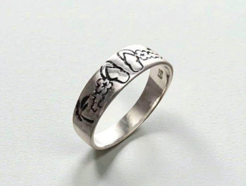 70’S〜80’S HAwAIIAN JEWELRY SILVER RING Sterling Silver Hawaiian Plumeria Ring, Tropical Flower Band - Etsy UK