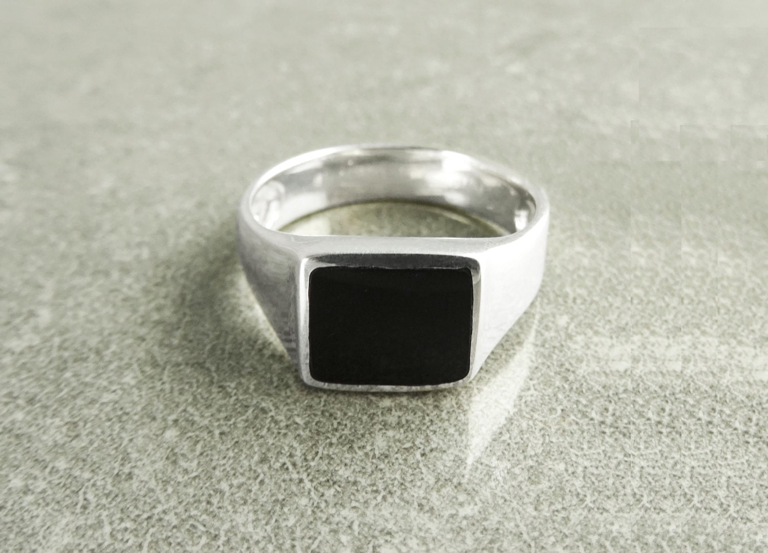 Serge DeNimes onyx pinky ring in solid silver with 14k gold plating | ASOS