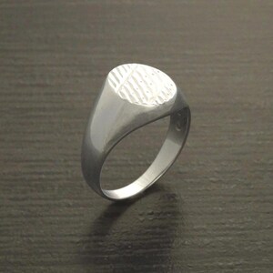 Mens Signet Ring 925, Sterling Silver jewelry, Light hollow Classic men’s signet, Engraved diamond Lines, man gift, Father's Day idea image 5