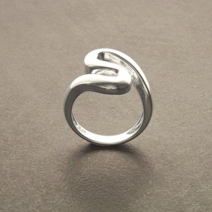 Sterling Squiggle Ring S Ring, Zigzag Ring Sterling Silver Ring Ring Wave Ring Large Spiral Ring Infinity Ring Swirl Ring image 7