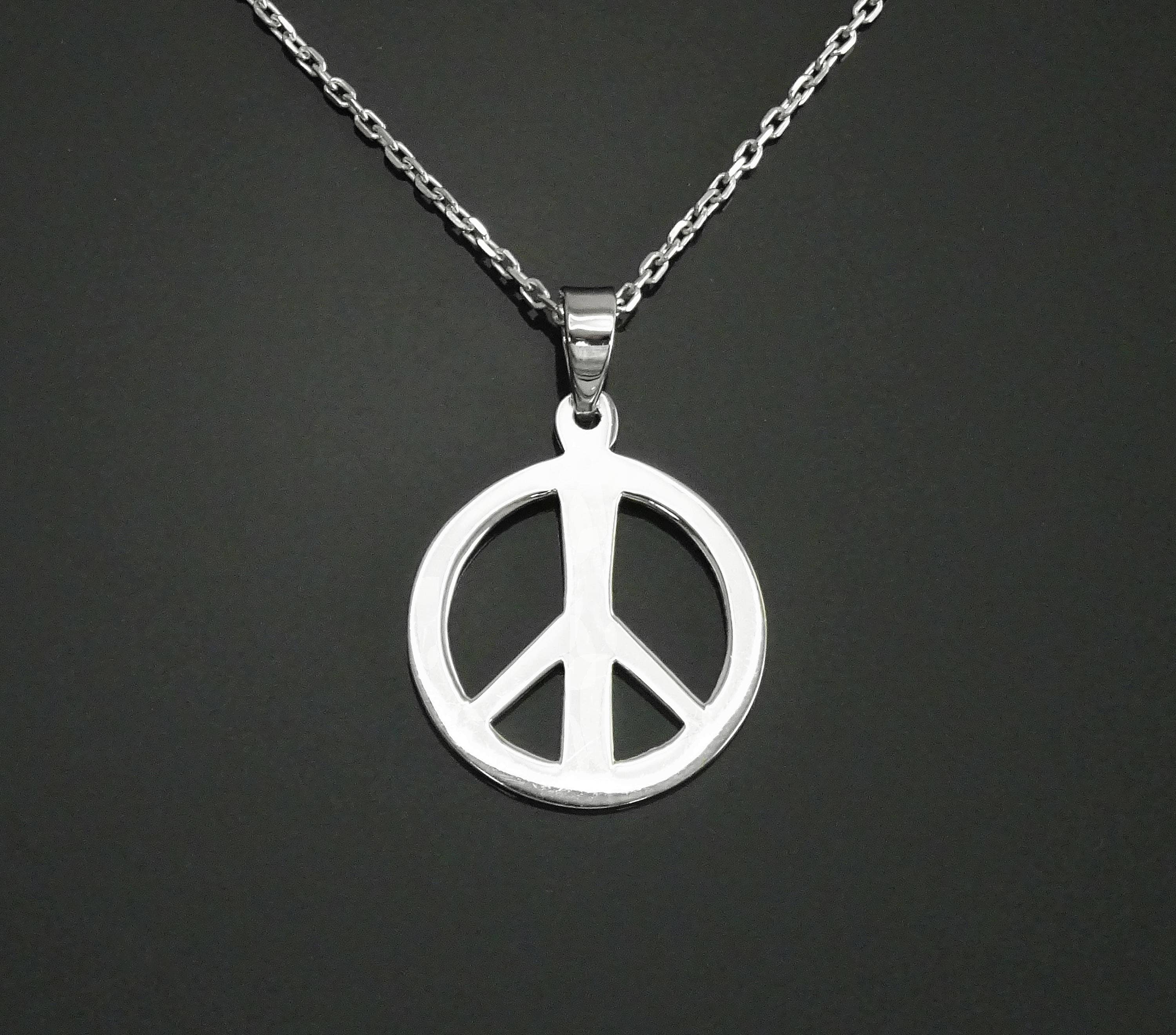 Collar de paz y amor plata de ley signo colgante amor y paz Etsy