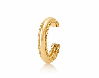 Beaded Ear Cuff • 18K Gold plated • Bead Trim Edge Design Jewelry • Piercing Cartilage Helix