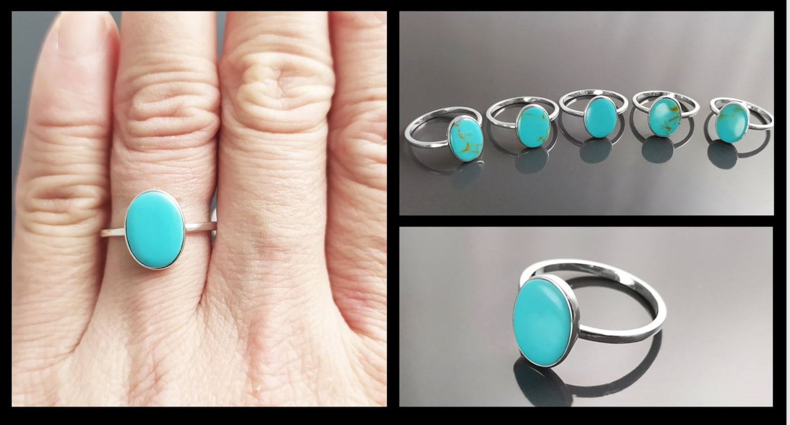 Sterling Oval Turquoise Ring main image 0