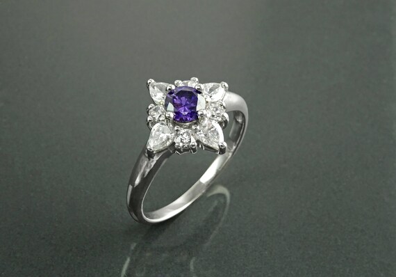 Acheter MODIAN – bague en argent Sterling 925 avec fleurs en cristal violet, belles bagues de fiançailles, bijoux à la mode