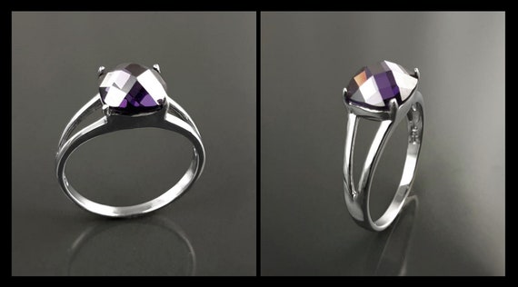 Natural Silver Plated Adjustable Purple Amethyst 3.25 Ratti Stone Ring Oval  Shape in Size 6 To 15 - 55carat - 3683112