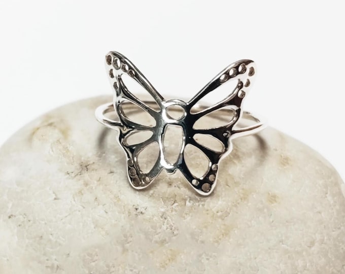 Filigree Butterfly Ring, Sterling Silver Ring, Cute Butterfly Ring, Lace Ring, Stackable Ring, Midi Ring, Filigree Ring, Popular Boho Ring