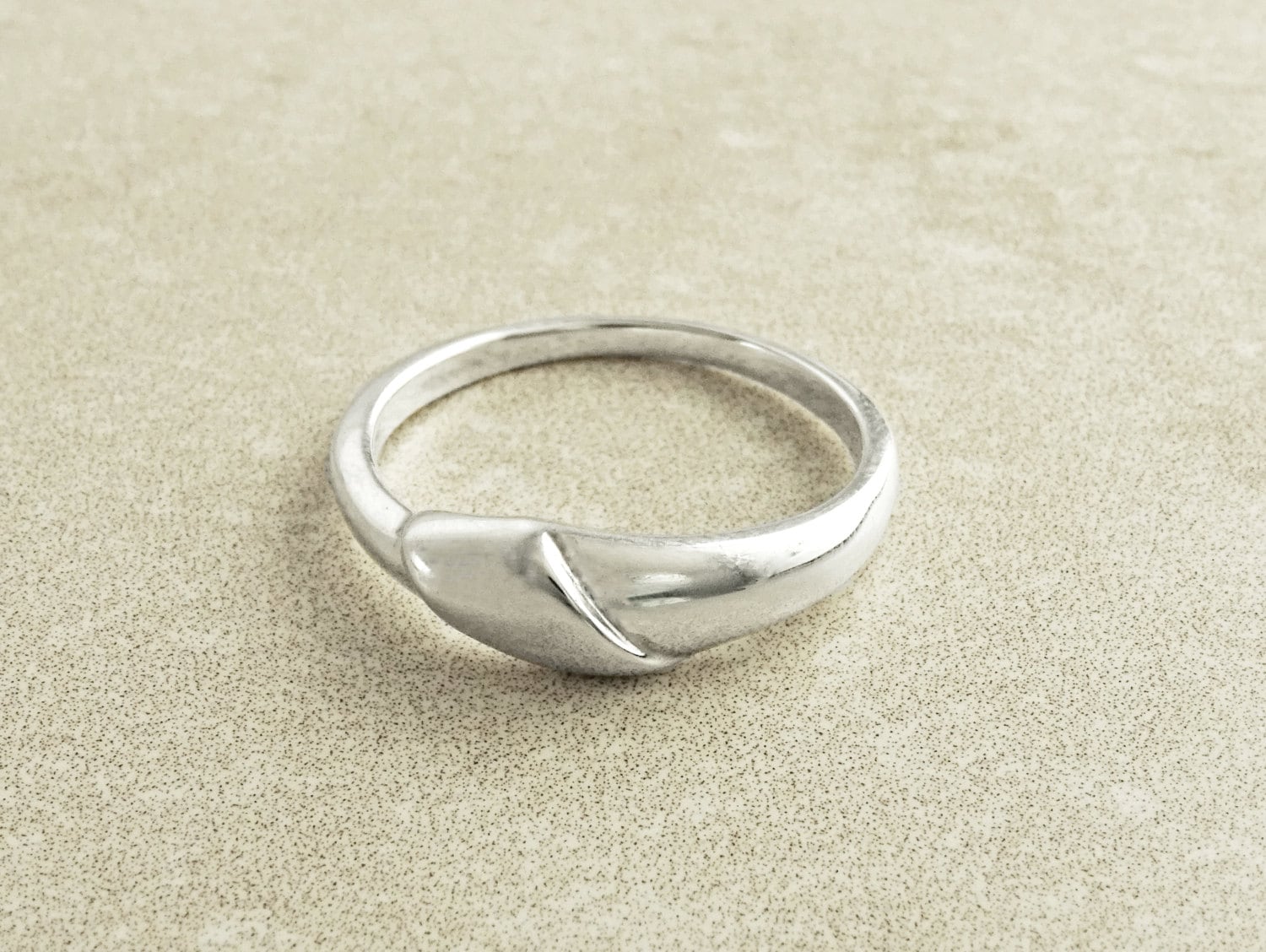 Small Banded Ring, Sterling Silver, Twist Band Ring, Endless Twist Knot