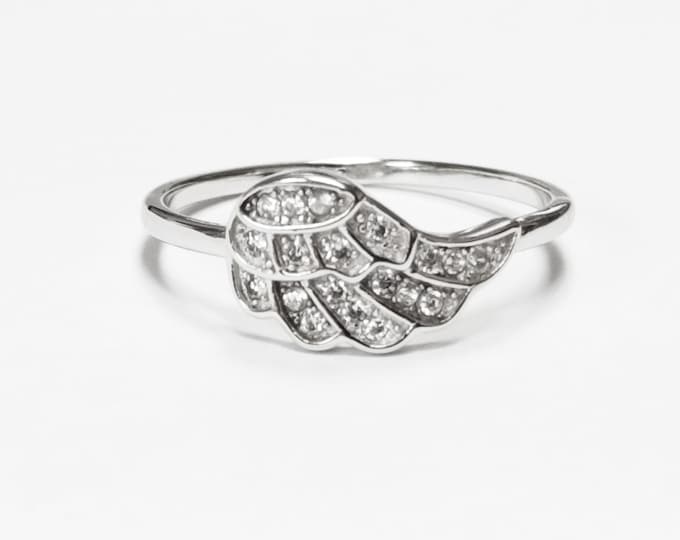 Wing Ring by KRAMIKE • Sterling Silver with Stones •  Symbol of Angel Protection and Guidance for Everyday Wear or as a Guardian Gift •KR858
