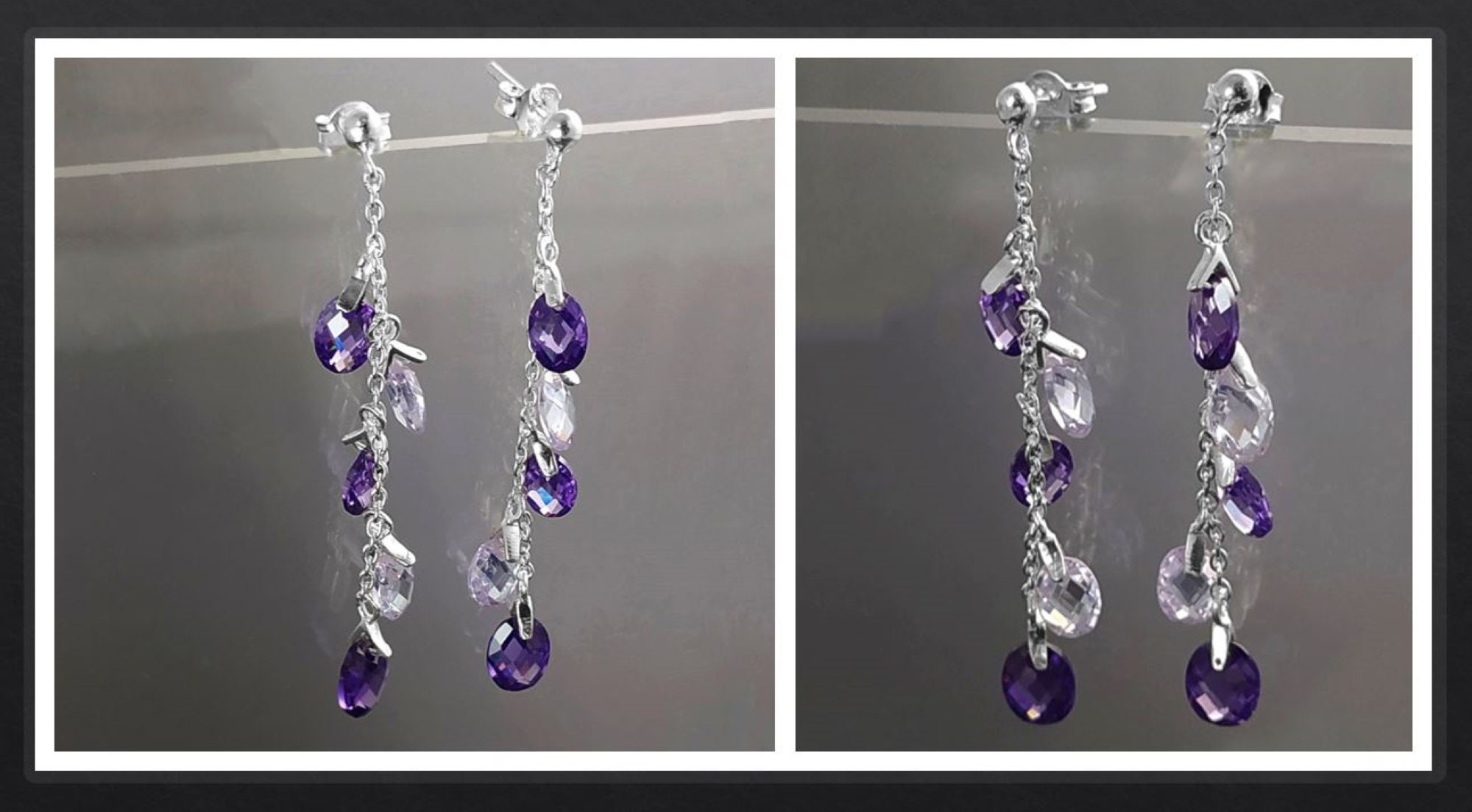 Dark Purple Meenakari Hoop Earrings