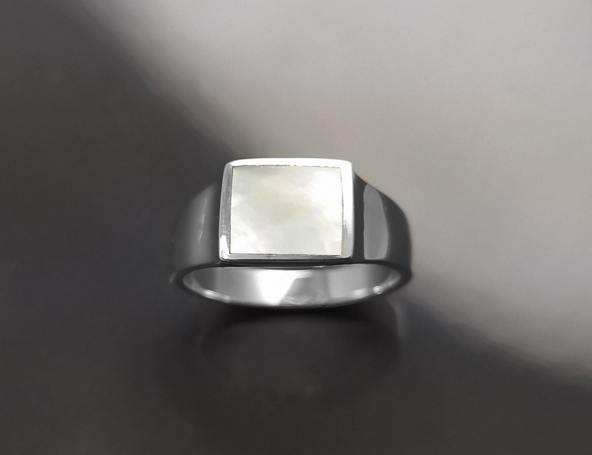 Mother of Pearl Signet Ring, Sterling Silver, White Shell Jewelry, Pinky Ring, Square Stone Ring, Unisex Minimalist Modern Design Gift - Etsy Mother of Pearl Signet Ring, Sterling Silver, White Shell Jewelry, Pinky Ring, Square Stone Ring, Unisex Minimalist Modern Design Gift - Etsy