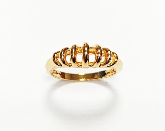Helix Spiral Ring •18K Gold Plated • Modern Minimal Openwork Wave Design Jewelry for Everyday Wear • Coiled Spring Ring • Gift for Women