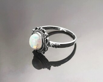 Anillo Elli Clásico Geo Opal Zirconia Plata De Ley 925, 58