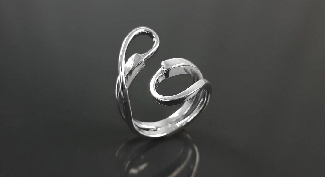 Infinity Bypass Ring Sterling Silver Ring Original Knot - Etsy