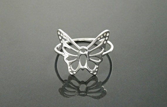 Filigree Butterfly Ring Sterling Silver Ring Cute Butterfly - Etsy