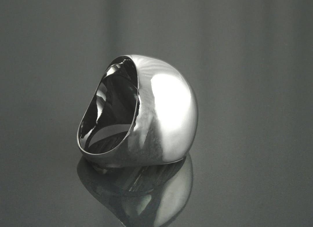 Statement Dome Ring, Sterling Silver 925, Hand Forged, Minimalist Ring ...