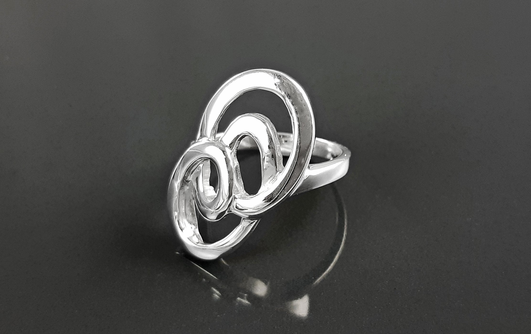 spiral ring, sterling silver, hand forged Infinity ring, modern ...