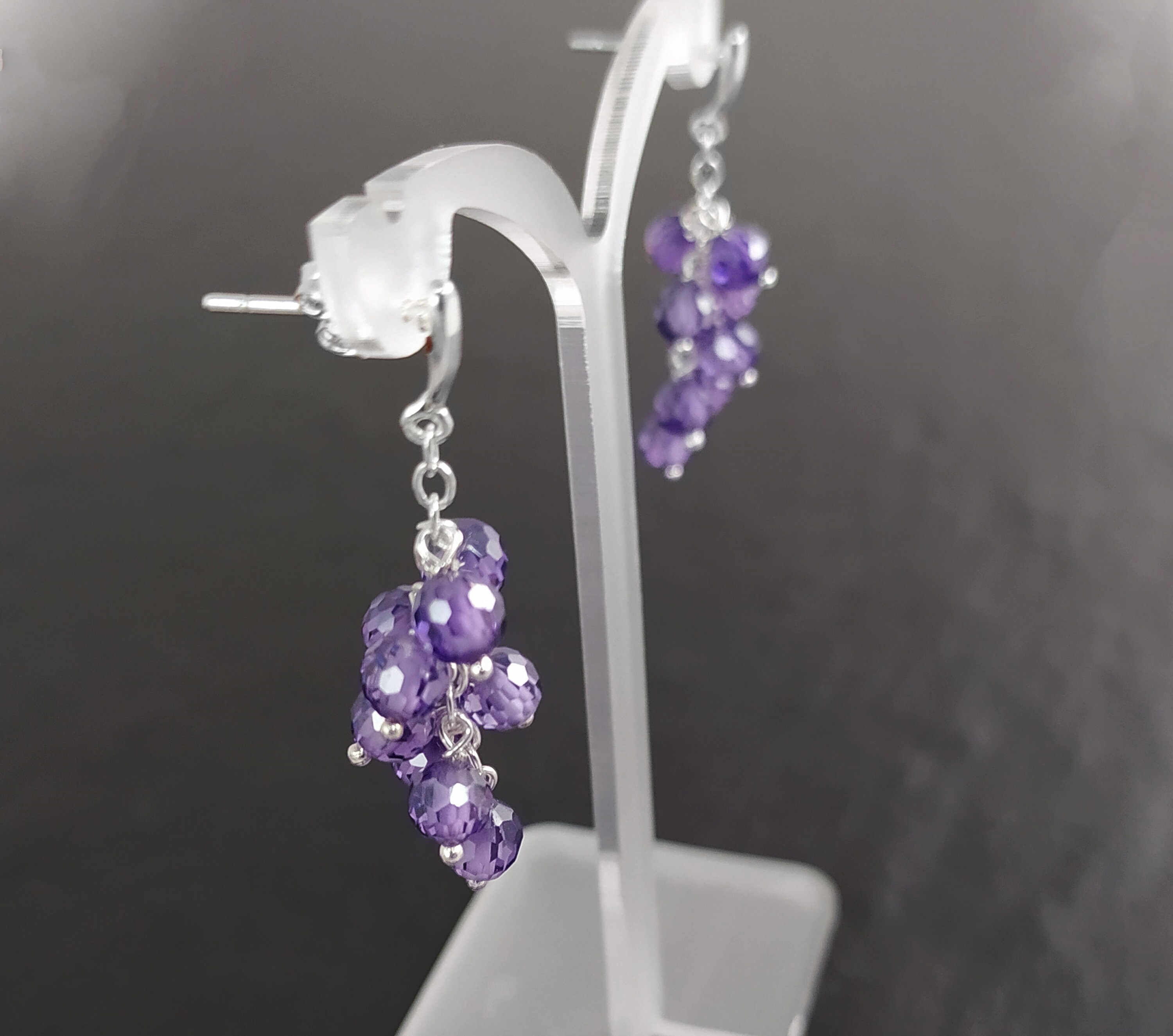 Iconic Pillars earrings in silver with purple glass – Adorn Jewelry and  Accessories