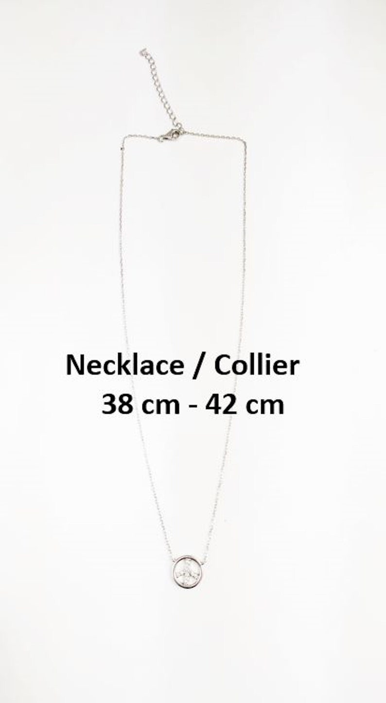 Collier Peace & Love, argent 925, chaîne pendentif symbole signe d'amour et de paix, bijoux Boho Hipster icone des 70's, pierres zirconia image 2