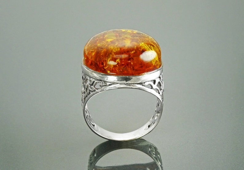bague en argent massif, rectangle d'oeil de tigre, contour