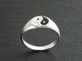 Yin Yang Ring, Sterling Silver Ring, ONYX & Mother of Pearl, Taoist Zen Spirit Jewelry, Man Woman Ring, Balance Yoga Ring, Round Signet Ring