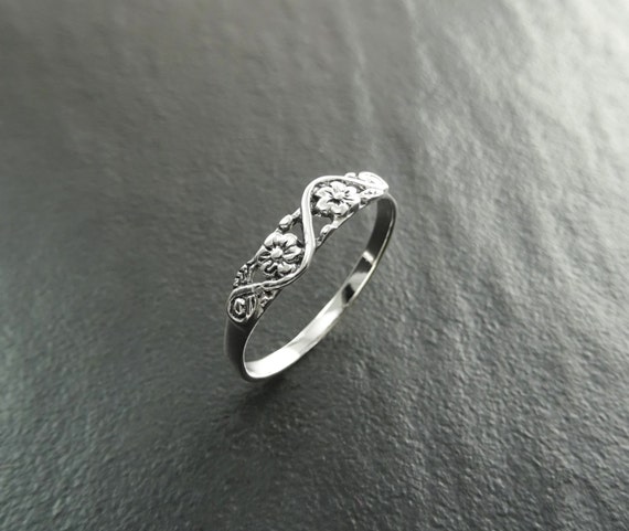 PSRINGS Lady elegant evening banquet ring gorgeous two flower design finger ring