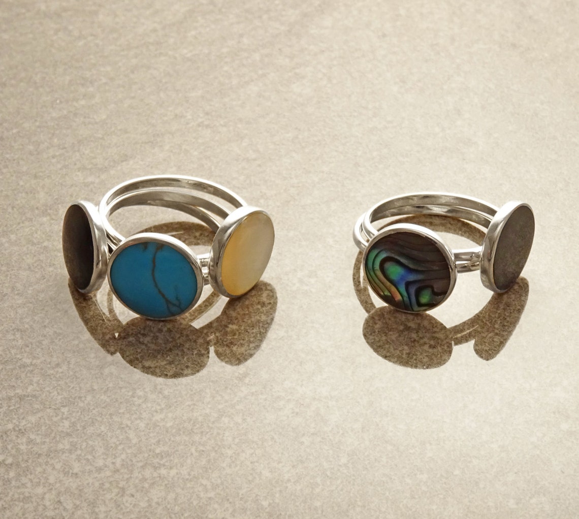 3 Bagues Empilables En Argent 925 Pour Femme - Ajustables, Style Statement - Avec Boîte à Bijoux - Idée Cadeau