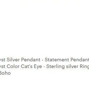 Pendentif pierre violette, bijou moderne argent 925, avec pierre ovale oeil de chat couleur améthyste mauve forme, cadeau femme image 8