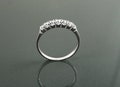 Half Eternity Diamond Ring by KRAMIKE • Sterling Silver • Sparkling Stones Promise Band • Perfect for Wedding, Anniversary, and Gift • KR036