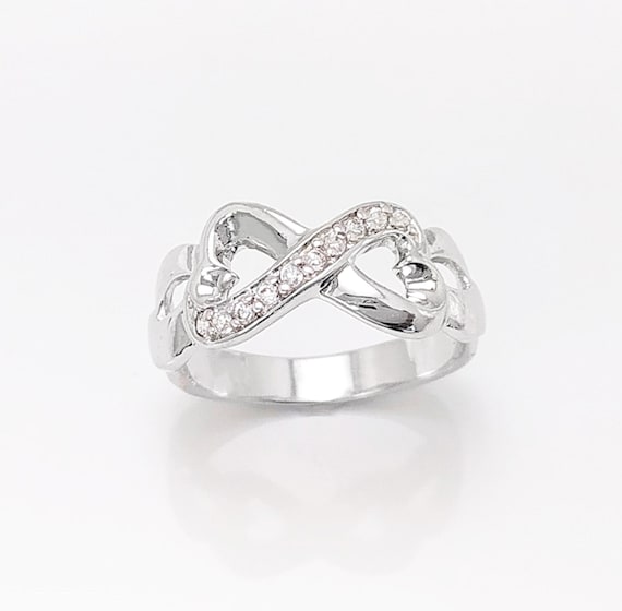 Heart infinity Diamond Ring Sterling Silver Eternity Double Hearts Ring for Girlfriend Perfect Eternal Love Gift for Wife KR168 Etsy Canada