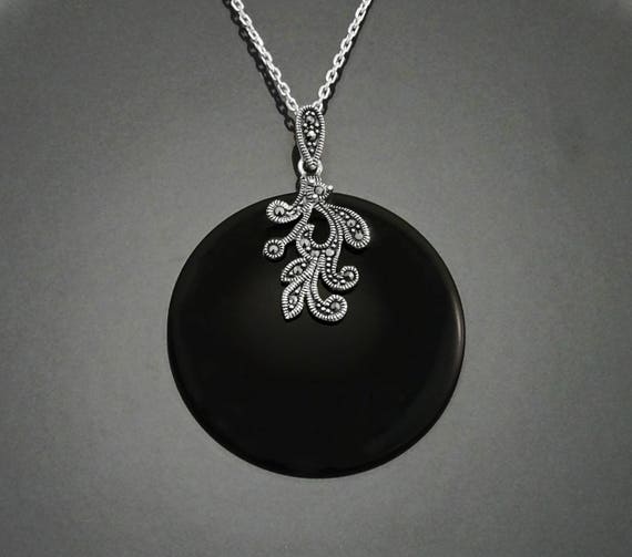 エレガントなマーカサイトペンダント、スターリングシルバー、本物の  