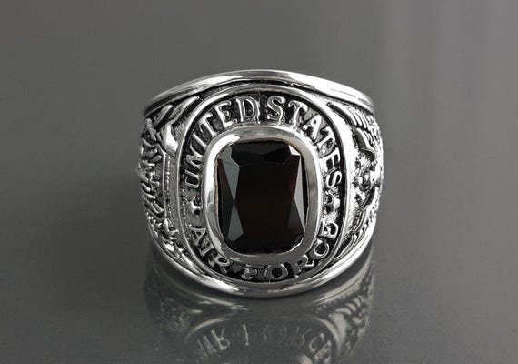 American Men Ring US Air Force Ring Sterling Silver 925 US Army