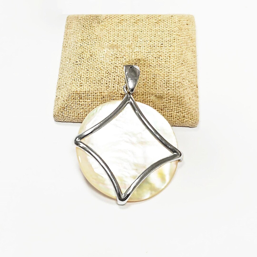 Pendentif Argent Massif 925 Et Nacre - Gros Modèle, Occasion, Pièce Unique Française