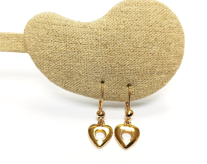 Gold Heart Donut Drop Earrings by KRAMIKE • 18K Gold-Plated • Timeless Love Jewelry for a Chic Look • Romantic Lovely Gift for Her • KR519