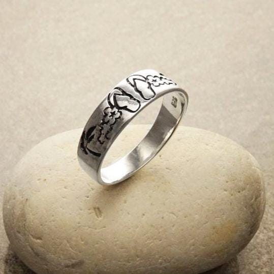Sterling Silver Hawaiian Plumeria Ring, Tropical Flower Band - Etsy UK