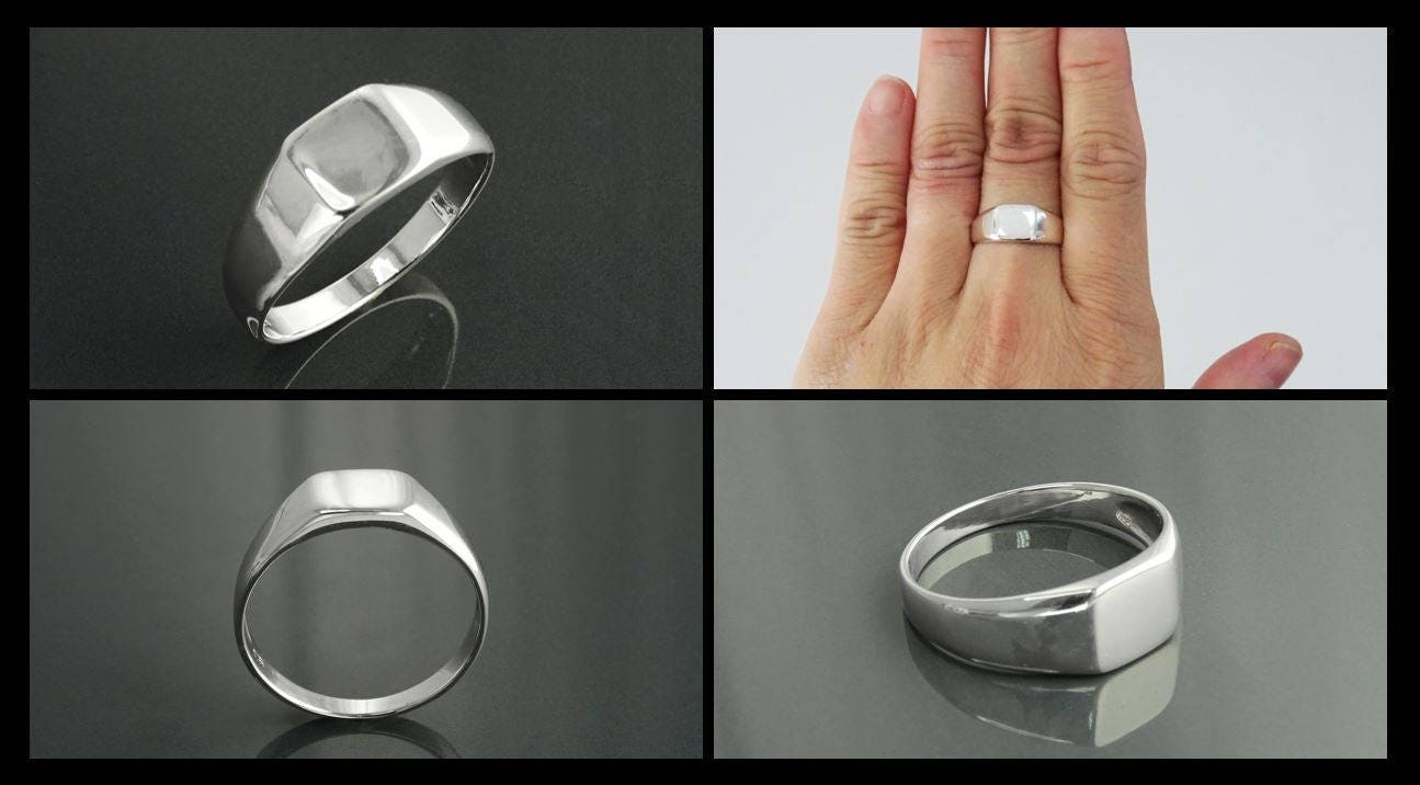 Bague Chevalière Ovale Pour Homme En Argent Sterling 925 - Finition Mate, Tailles 54 à 66 - Fabrication Artisanale, Idéale Cadeau