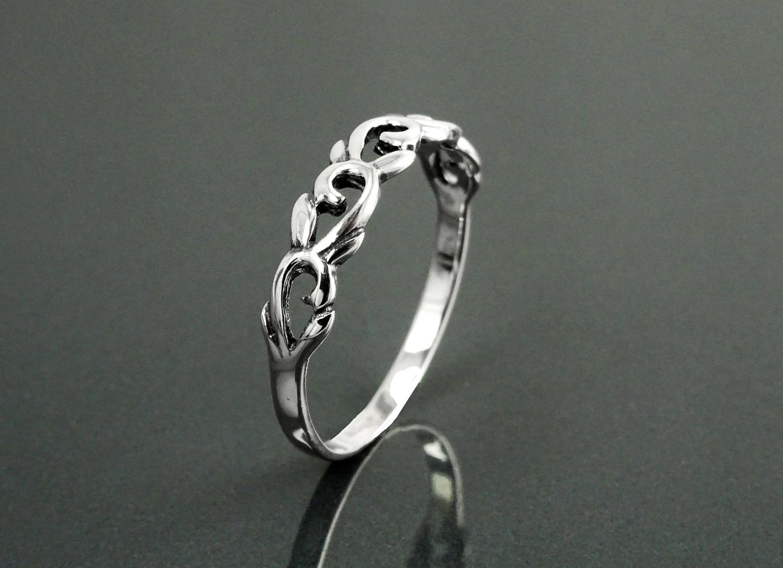 Bague Boho Chic En Argent 925 Et Onyx - Taille Réglable - Neuf Avec étiquettes - Esprit Bohème