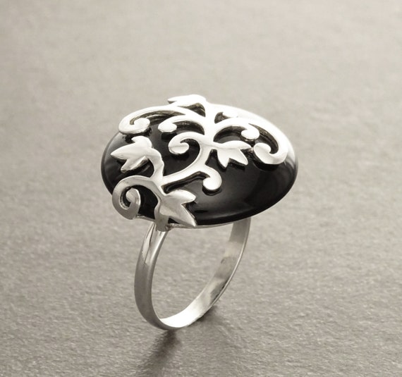 Genuine black onyx rings sale