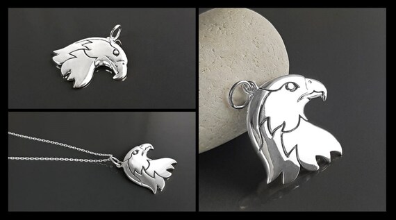 ネックレス・チョーカー BLENDOFF Downhill Eagle Necklace 925 Silver Oxidized Eagle Head Pendant Necklace - Sterling Silver