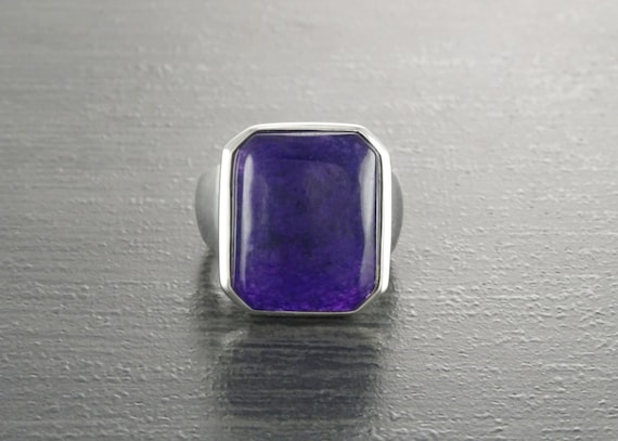 Bague En Argent 925 - Améthyste Violette Taille 53 - Modèle B923