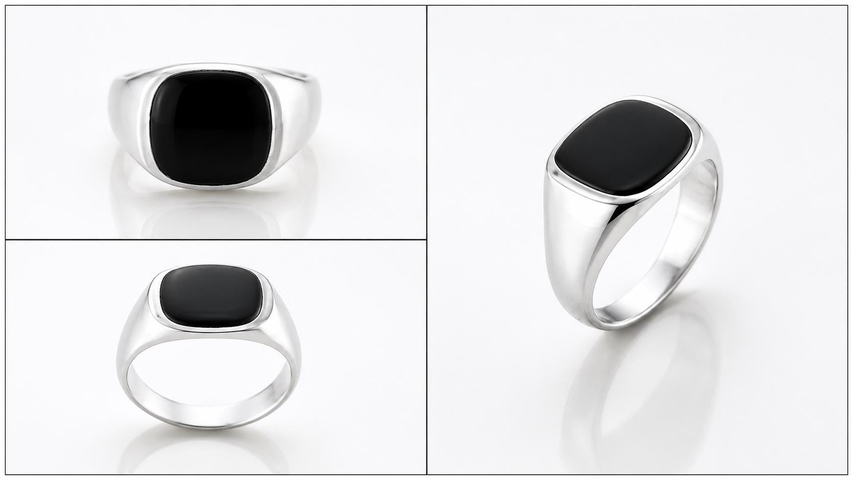 Sterling Silver Black Onyx Signet Ring – Modern Hipster Jewelry - Etsy