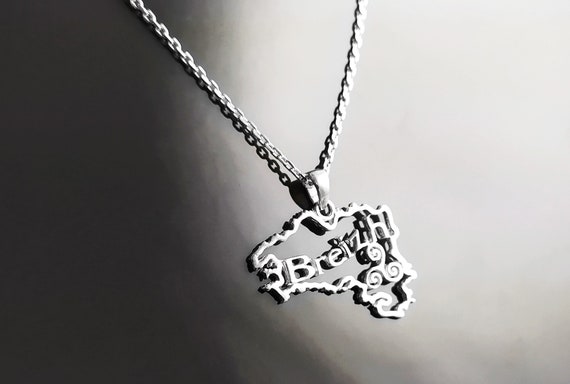 Pendentif Et Chaîne Vintage Souvenir De Bretagne (Camaret) - Argenté, Occasion En Bon état