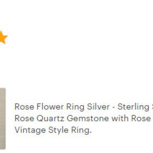 Rose Ring, Sterling Silver made, engraved stone, NATURAL Rose Quartz Gemstone jewelry, Rose flower, Floral design, Birthstone Ring image 10