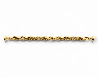 Bracelet maillons épais doré or fin 18K • Maillons ovals polis • Bijoux minimaliste et tendance • Cadeau de luxe pour femme