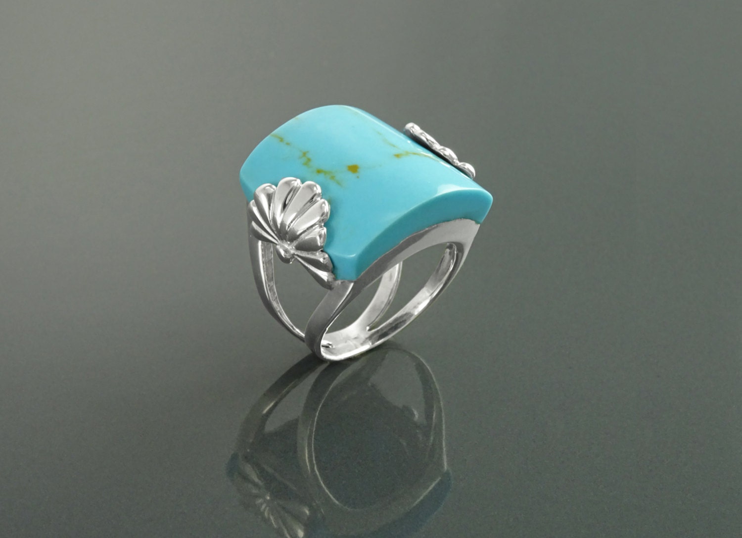 Art deco turquoise ring deals