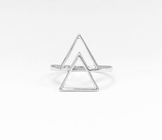 925 Sterling Silver Triangle Ring • Minimalist Geometric Band