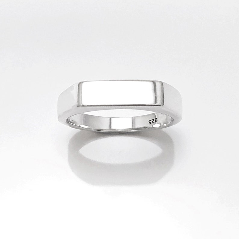 Anillo Sello Pequeño, plata esterlina 925, clásico anillo para hombres hipster, anillos sellos unisex, regalo para el día del padre imagen 1