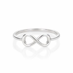 Infinity Ring • Sterling Silver 925 • Open Loop Eight Design Band • Love & Friendship Symbol Jewelry