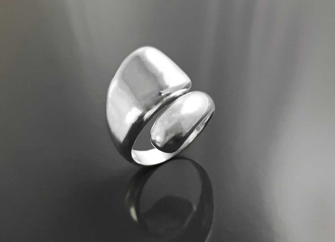 Open Pass Rings Modern Sterling Silver Bypass Open Ring - Etsy