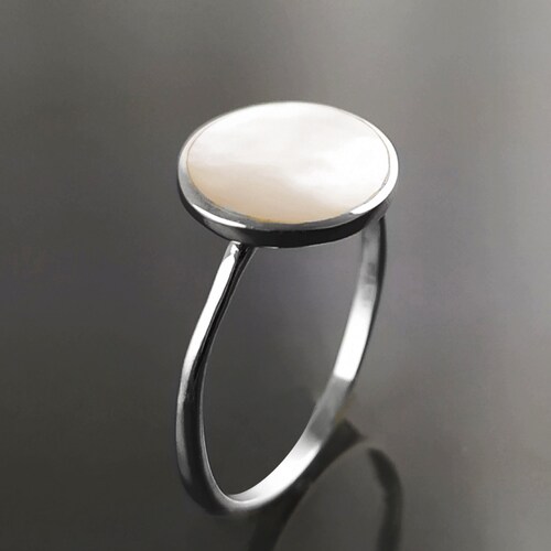 White MOP Ring Sterling Silver 925 Mother of Pearl Boho - Etsy Canada