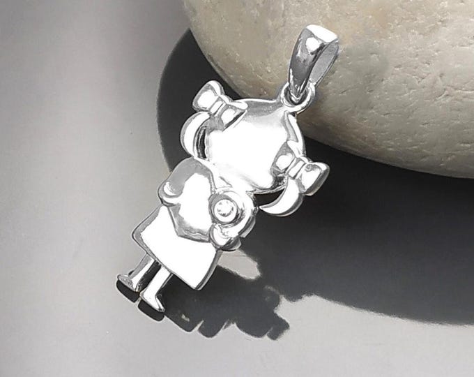 Girl Pendant, Sterling Silver, future mother, mother-to-be, mom, expectant, birth, newborn, pregnancy maternity, baby shower,Jewelry, gift